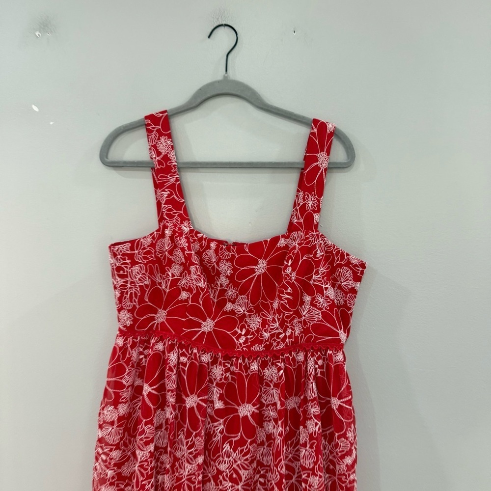 Anthropologie Sachin & Babi Dress Embroidered Floral Maxi in Red - Picture 6 of 9